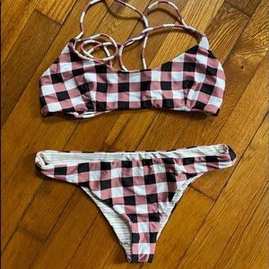 Two piece Buffalo plaid swimsuit